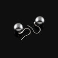 Elegant Gray Pearl Spiral Coil Alloy Stud & Clip On No Piercing High Heel Hook Drop Earrings
