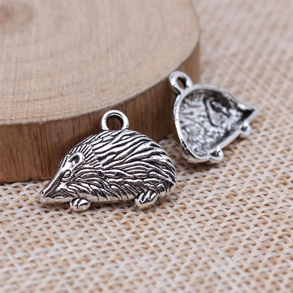 15x20mm 1.1g Antique Silver Zinc Alloy Hedgehog Charm Pendant for DIY Necklace Bracelet Jewelry Making