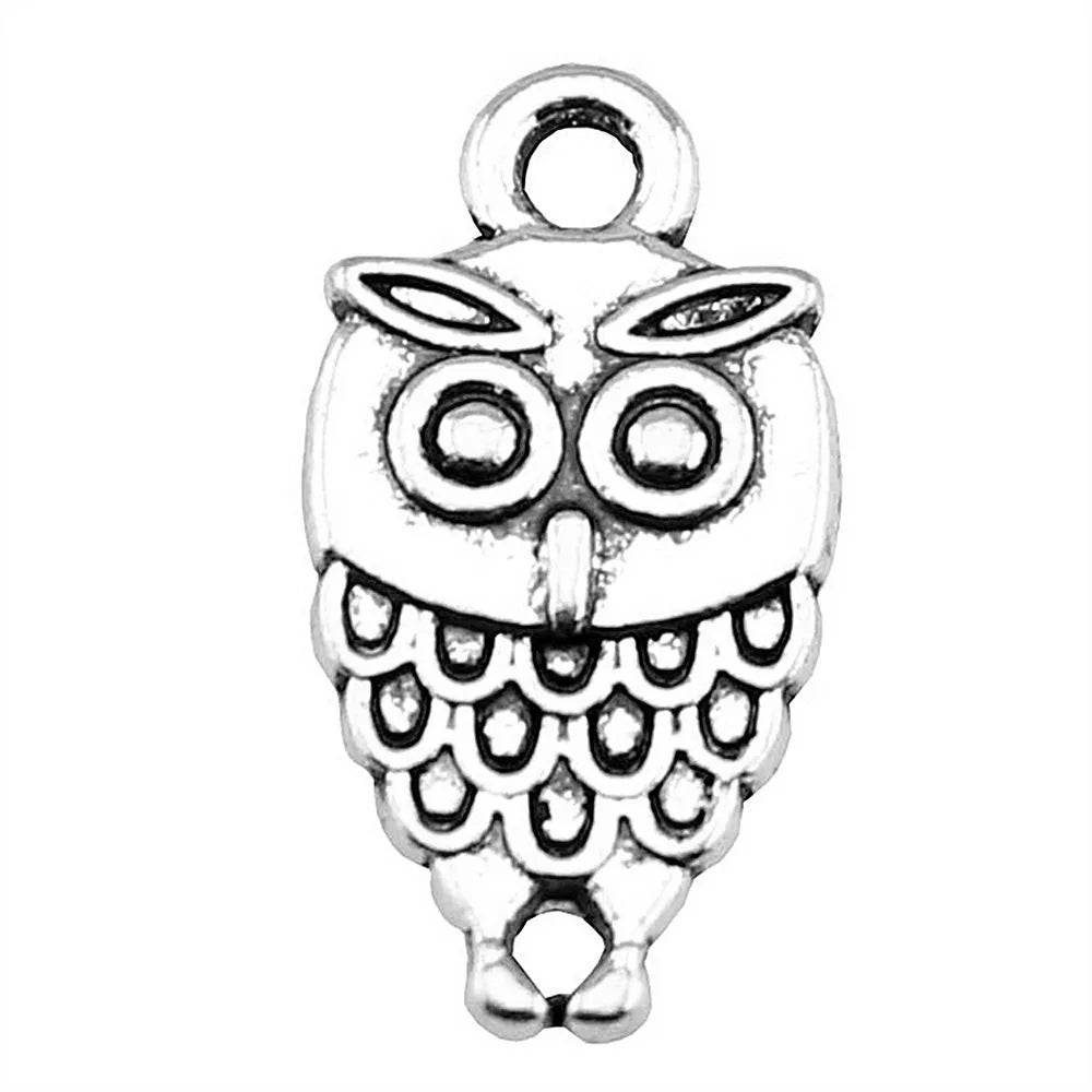 19x9mm 1.2g Multicolor Zinc Alloy Owl Cat Charm Pendant for DIY Necklace Bracelet Jewelry Making