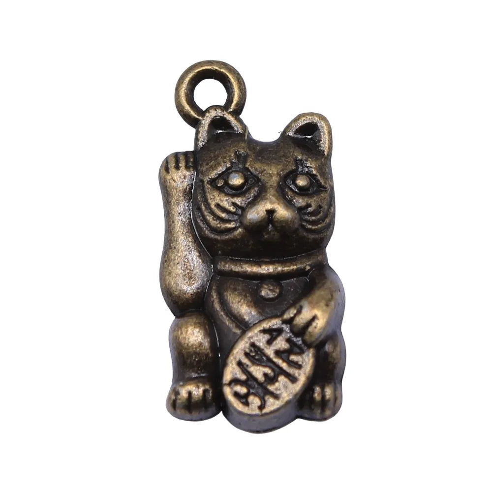 23x11mm 3.2g Multicolor Zinc Alloy Lucky Cat Charm Pendant for DIY Necklace Bracelet Jewelry Making