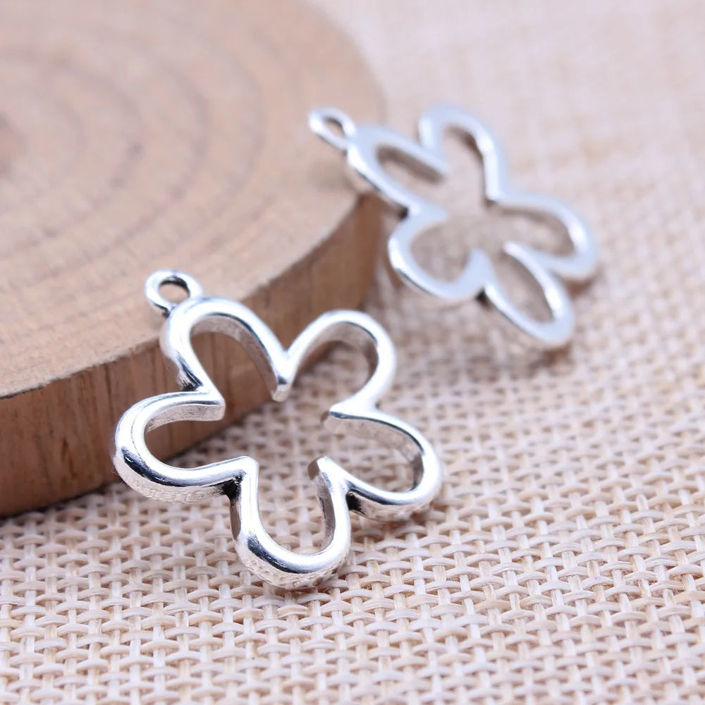 22x23mm 1.6g Multicolor Zinc Alloy Hollow Flower charm pendant for DIY necklace bracelet making