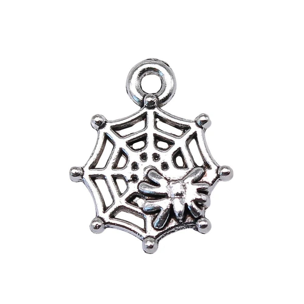 17x14mm 0.9g Antique Silver Zinc Alloy Spider Charm Pendant for DIY Bracelet Necklace Making