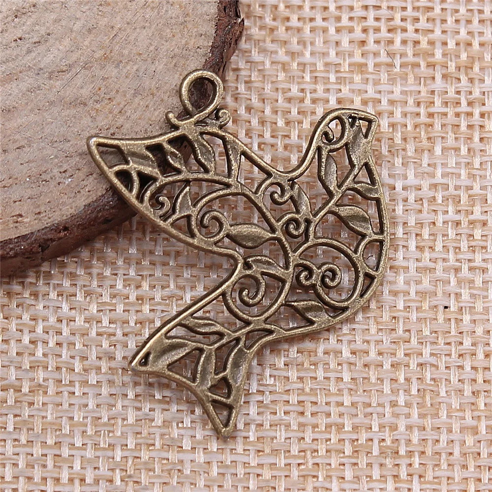 36x32mm 3.2g Multi Color Zinc Alloy Bird Charm Pendant for DIY Necklace Bracelet Making