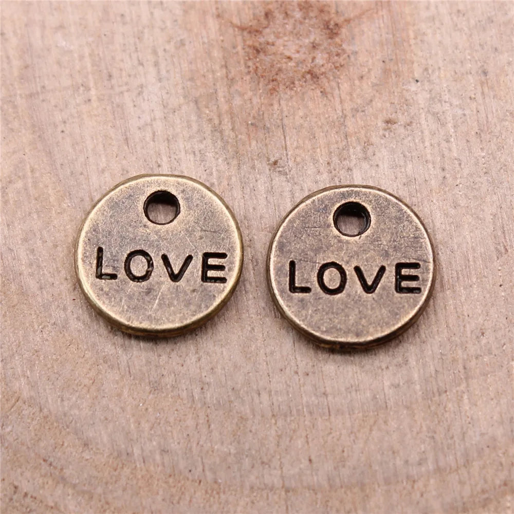 9mm 0.5g Multicolor Zinc Alloy love Letter Charm Pendant for Bracelet Necklace Making
