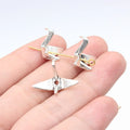 21x16x8mm 1.05g Multicolor Zinc Alloy 3D Paper Crane Loose Metal Beads for Bracelet DIY Jewelry Making