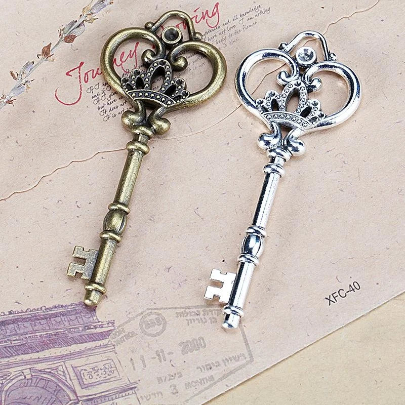 83x31MM Zinc Alloy Key Crown Charm Pendant for DIY Necklace Bracelet Jewelry Making
