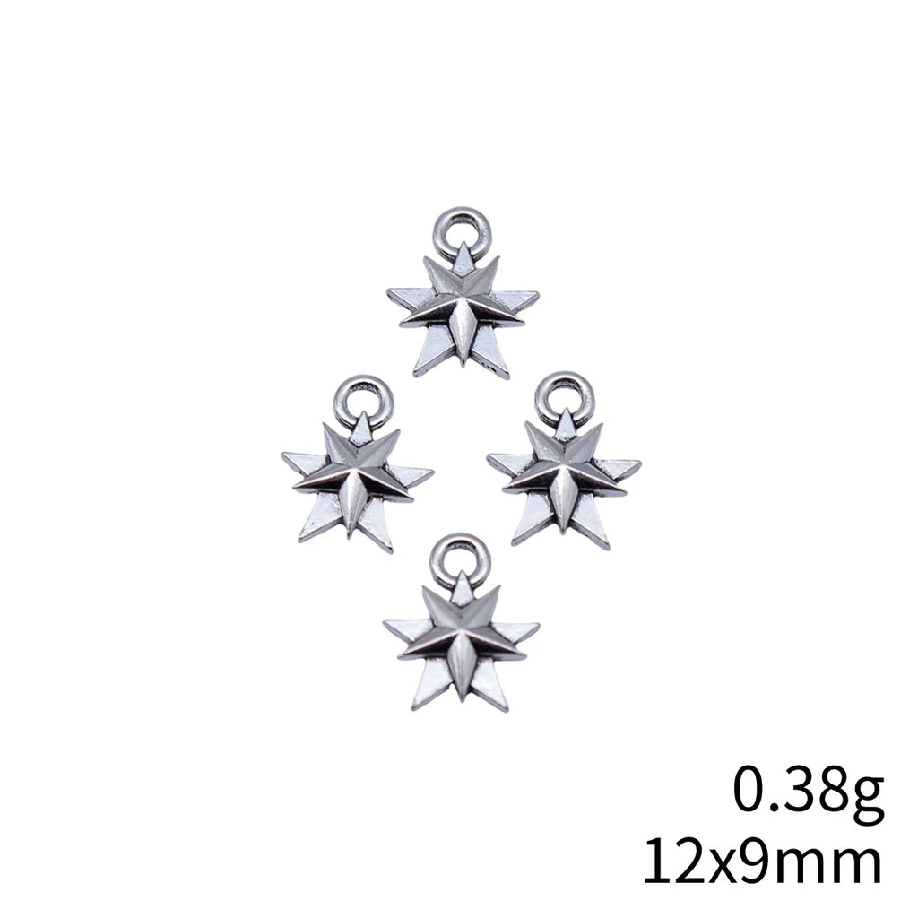 12x9mm 0.38g Antique Silver Zinc Alloy Star Charm Pendant for Bracelet Necklace DIY Jewelry Making