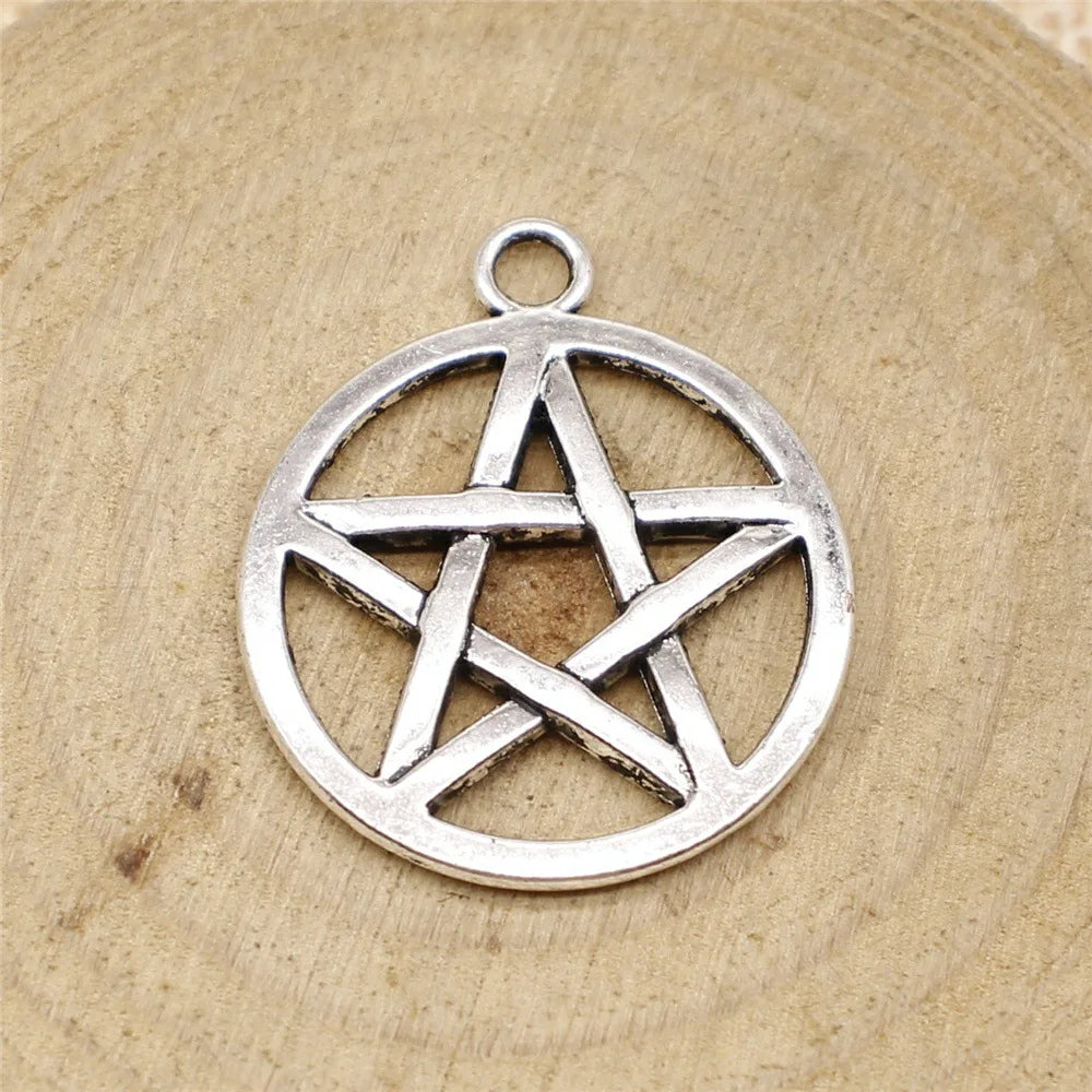 25mm 4.1g Zinc Alloy Five Point Star Charm Pendant for Necklace Bracelet Earring DIY Jewelry