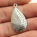 31x16mm 2.7g Antique Silver Zinc Alloy Teardrop Charm Pendant for DIY Necklace Jewelry Making