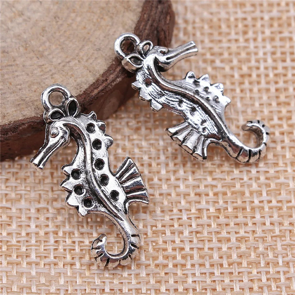 28x13mm 2.1g Multicolor Zinc Alloy Seahorse Charm Pendant for Ocean Theme DIY Jewelry Making