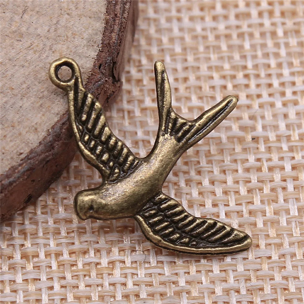29x21mm 1.2g Multicolor Zinc Alloy Bird Charm Pendant for DIY Bracelet Necklace Jewelry Making