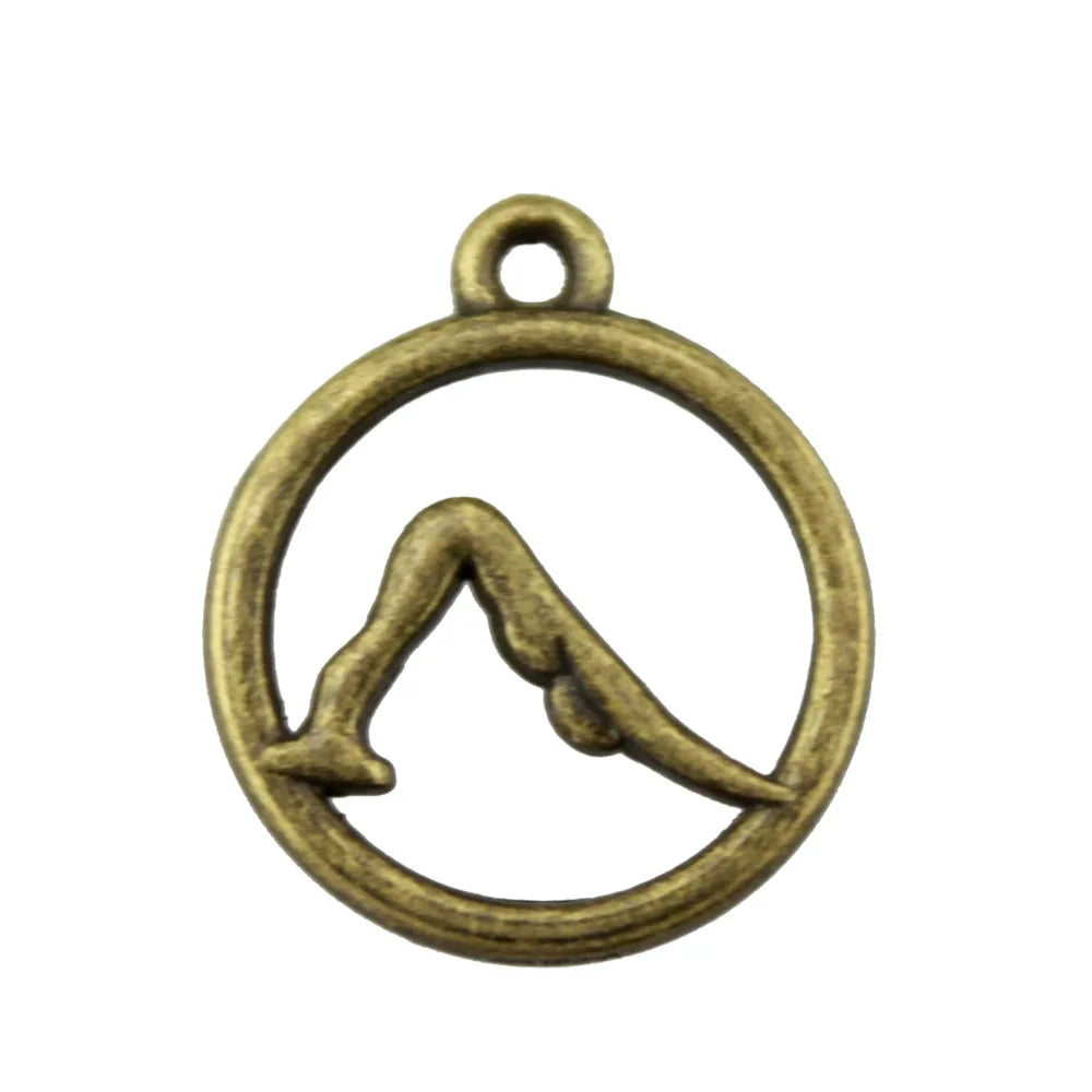 19x16mm 1g Multicolor Zinc Alloy Yoga Charm Pendant for DIY Necklace Bracelet Making