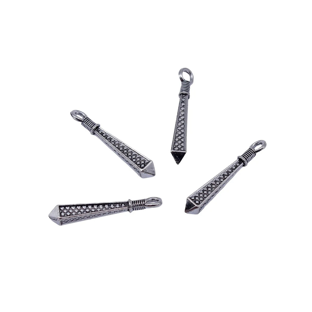 25.5x5x5mm 0.86g Antique Silver Zinc Alloy 3D Cone Spike Charm Pendant for DIY Punk Jewelry Making