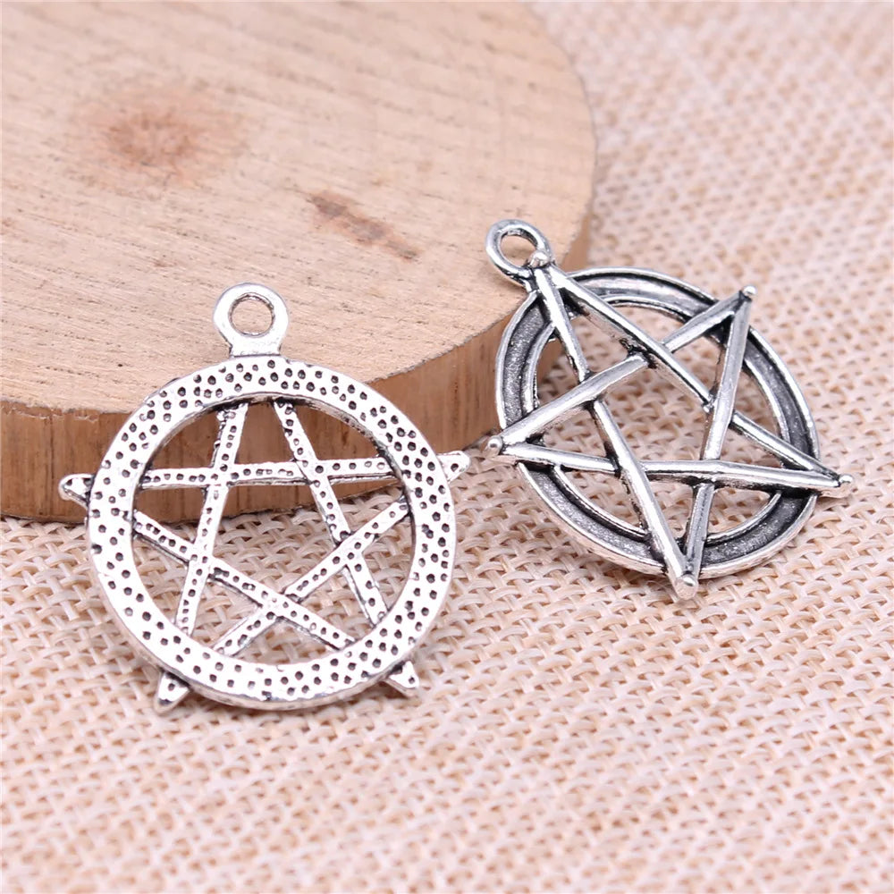 28mm 2.6g Multicolor Zinc Alloy Five Point Star Charm Pendant for DIY Necklace Bracelet Making