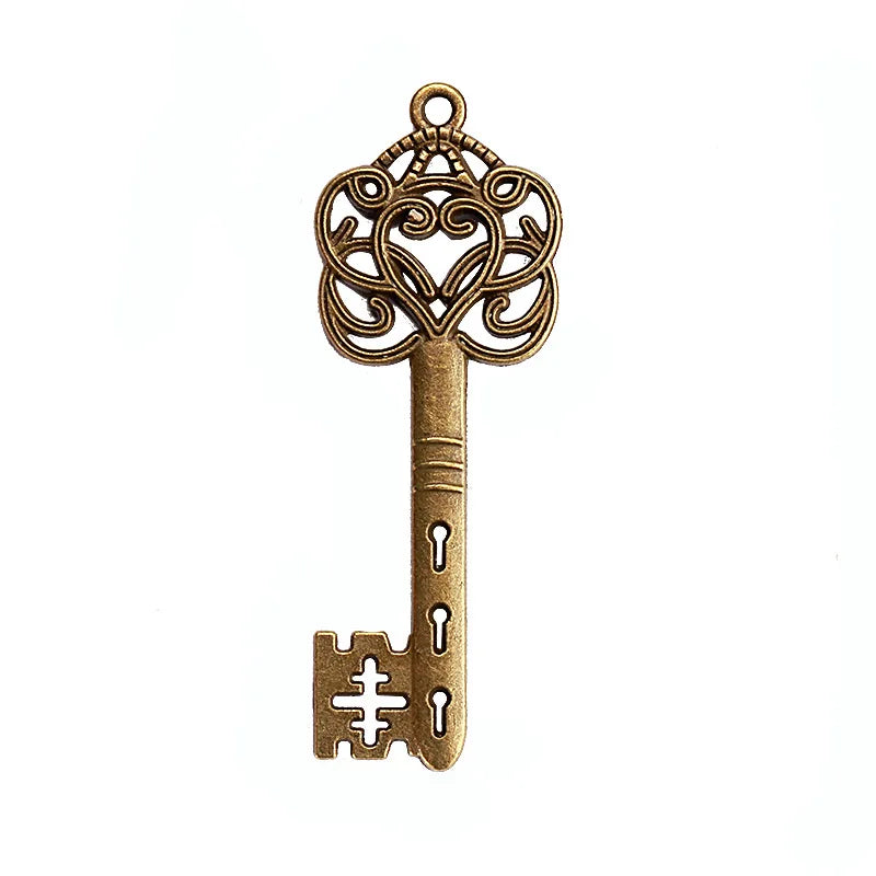 58x21MM Antique Silver Zinc Alloy Ornate Key Charm Pendant for DIY Necklace Bracelet Jewelry Making
