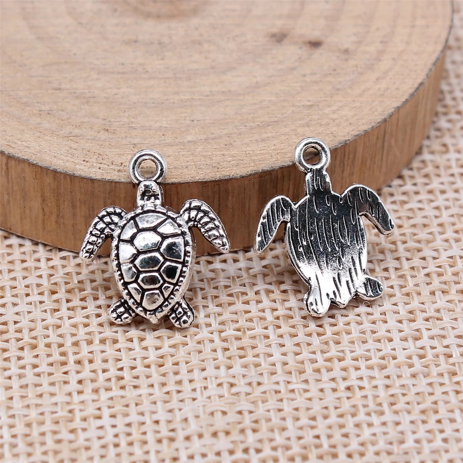 17x15mm 1.5g Antique Silver Zinc Alloy Sea Turtle Charm Pendant for DIY Necklace Bracelet Making