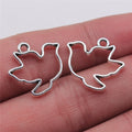 17x19mm 0.8g Antique Silver Zinc Alloy Hollow Dove Charm Pendant for DIY Necklace Bracelet Jewelry Making