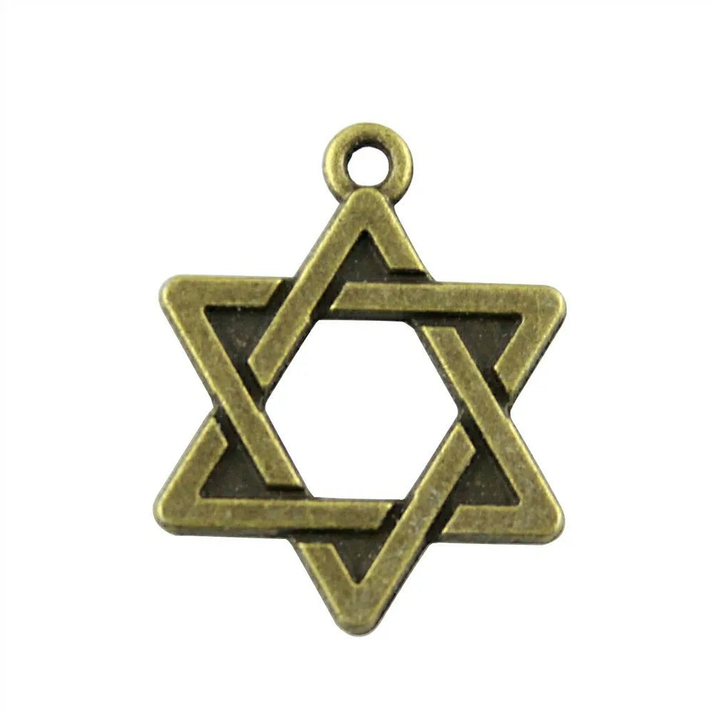 20mm 1.5g Multicolor Zinc Alloy Six Pointed Star Charm Pendant for DIY Necklace Bracelet Making
