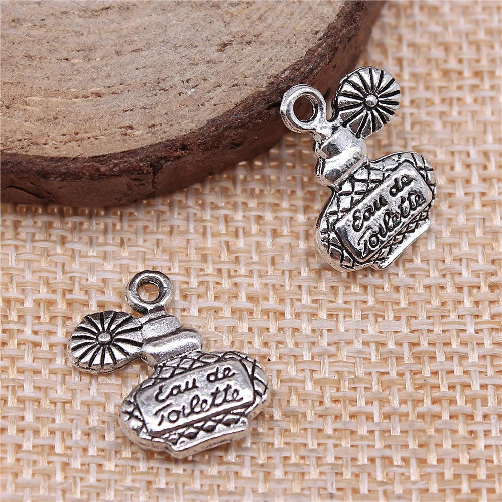 17x12mm 2g Antique Silver Zinc Alloy Perfume Bottle Charm Pendant for DIY Jewelry Making