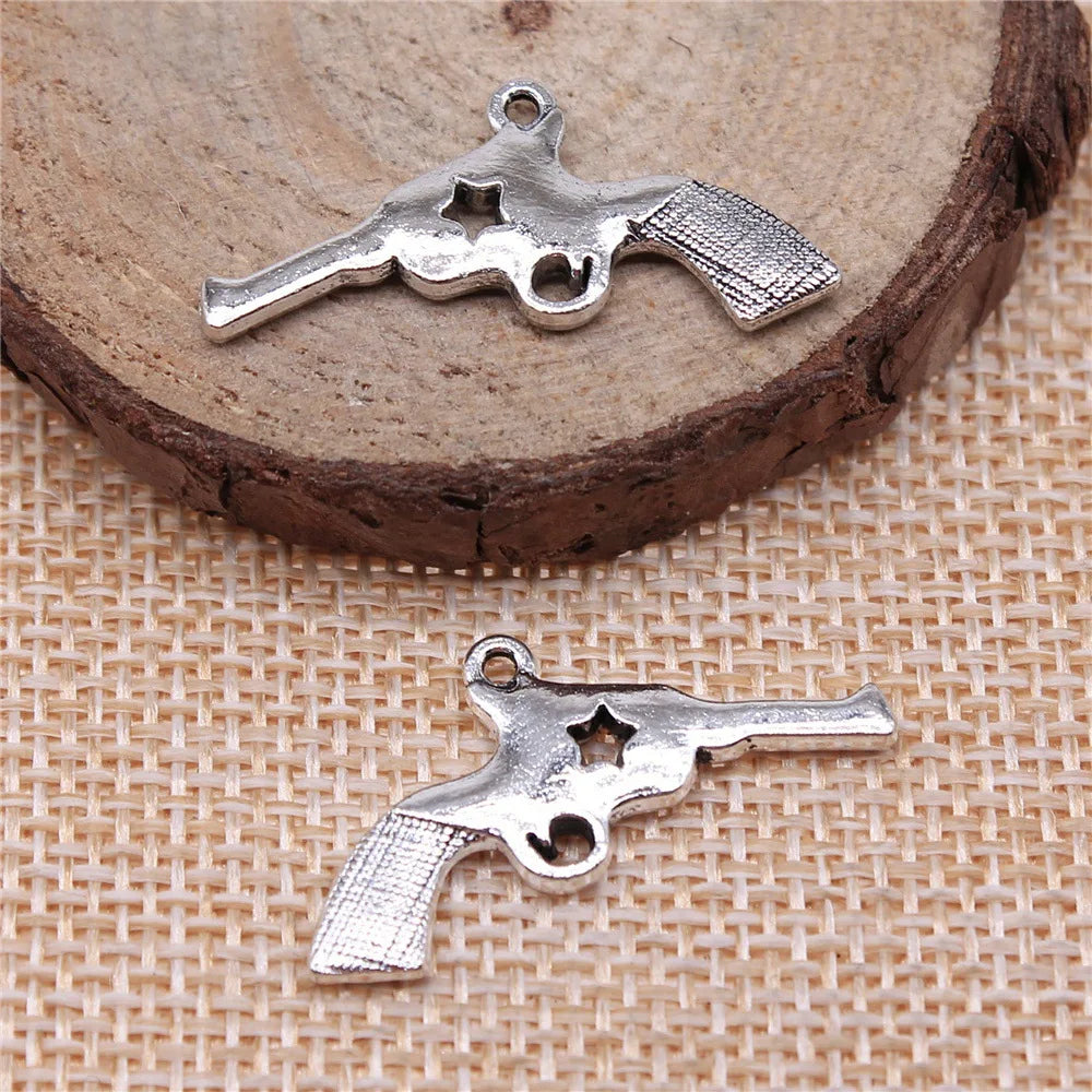 31x18mm 2g Multicolor Zinc Alloy Pistol Charm Pendant for Bracelet Necklace DIY Jewelry Making