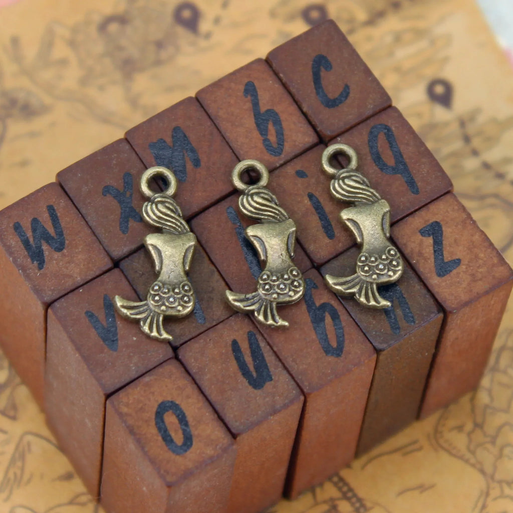 20x9MM Zinc Alloy Mermaid Bottle Charm Pendant No.804303 for DIY Necklace Bracelet Jewelry Making