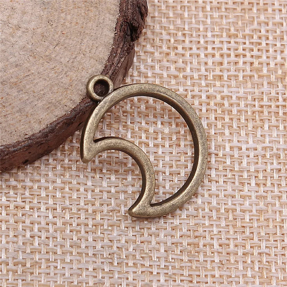 21x26mm 1.5g Multicolor Zinc Alloy Moon Charm Pendant for DIY Necklace Bracelet Jewelry Making