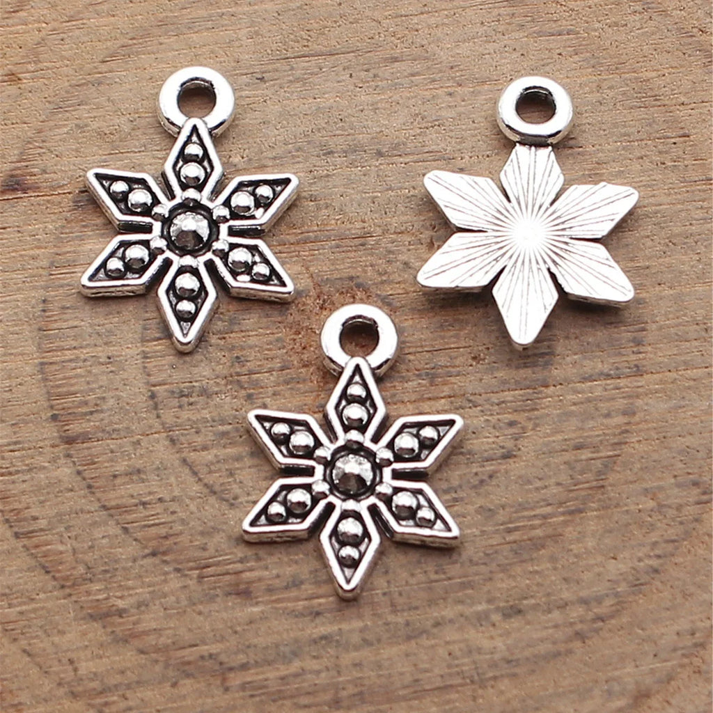 16x11mm 0.56g Antique Silver Zinc Alloy Six-Point Star Charm Pendant for DIY Bracelet Necklace Jewelry