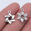 17x14mm 0.8g Multi-Color Zinc Alloy Star of David Charm Pendant for DIY Bracelet Necklace Making