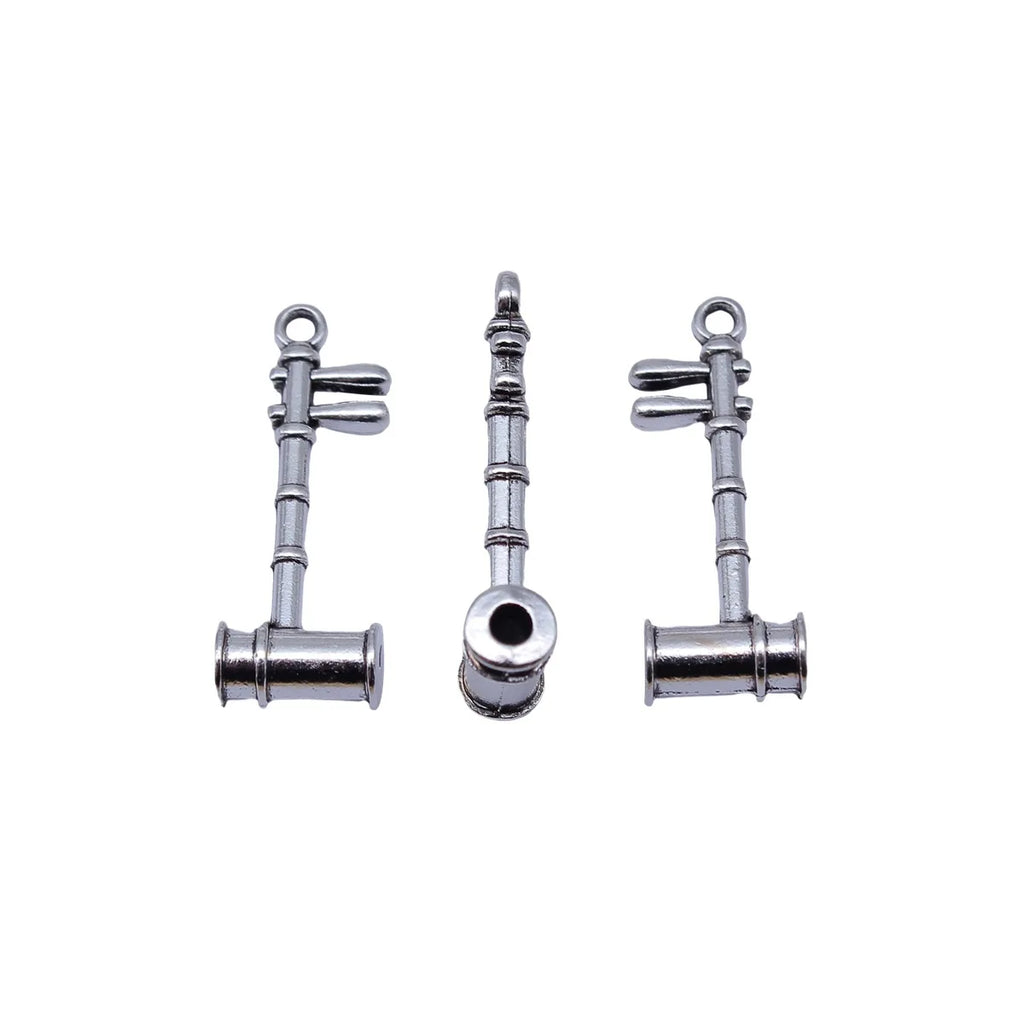 28x11mm 1.9g Antique Silver Zinc Alloy Erhu Musical Instrument Charm Pendant for DIY Jewelry Making