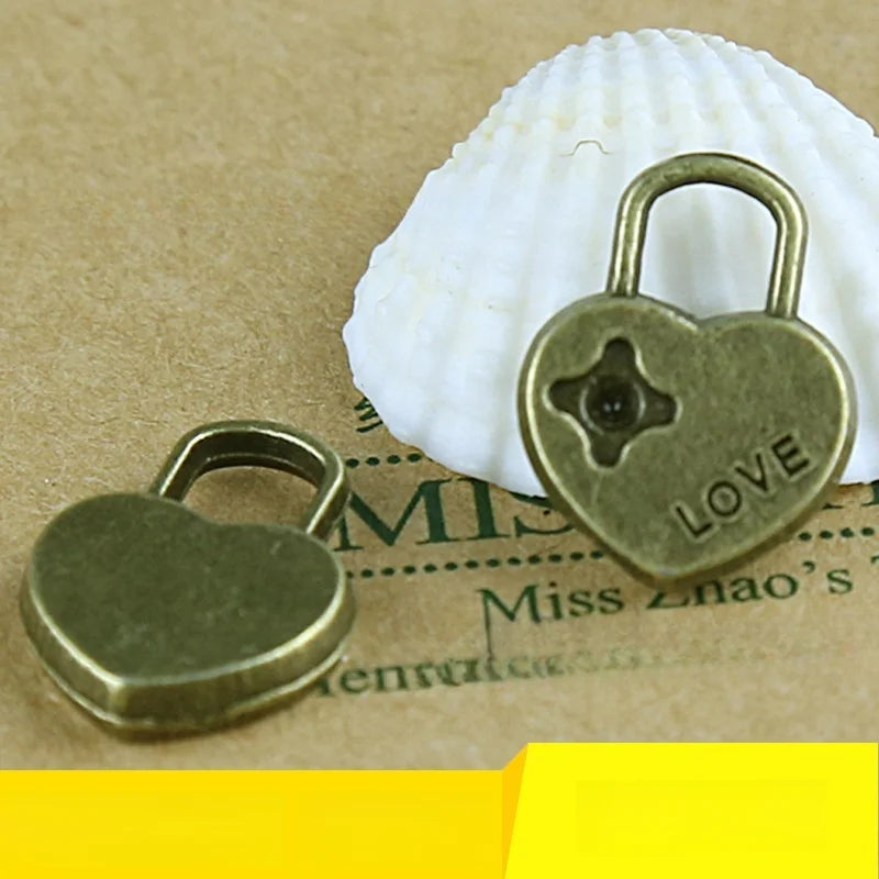 17x13MM Antique Silver Zinc Alloy Heart Lock Charm Pendant for DIY Necklace Bracelet Jewelry Making
