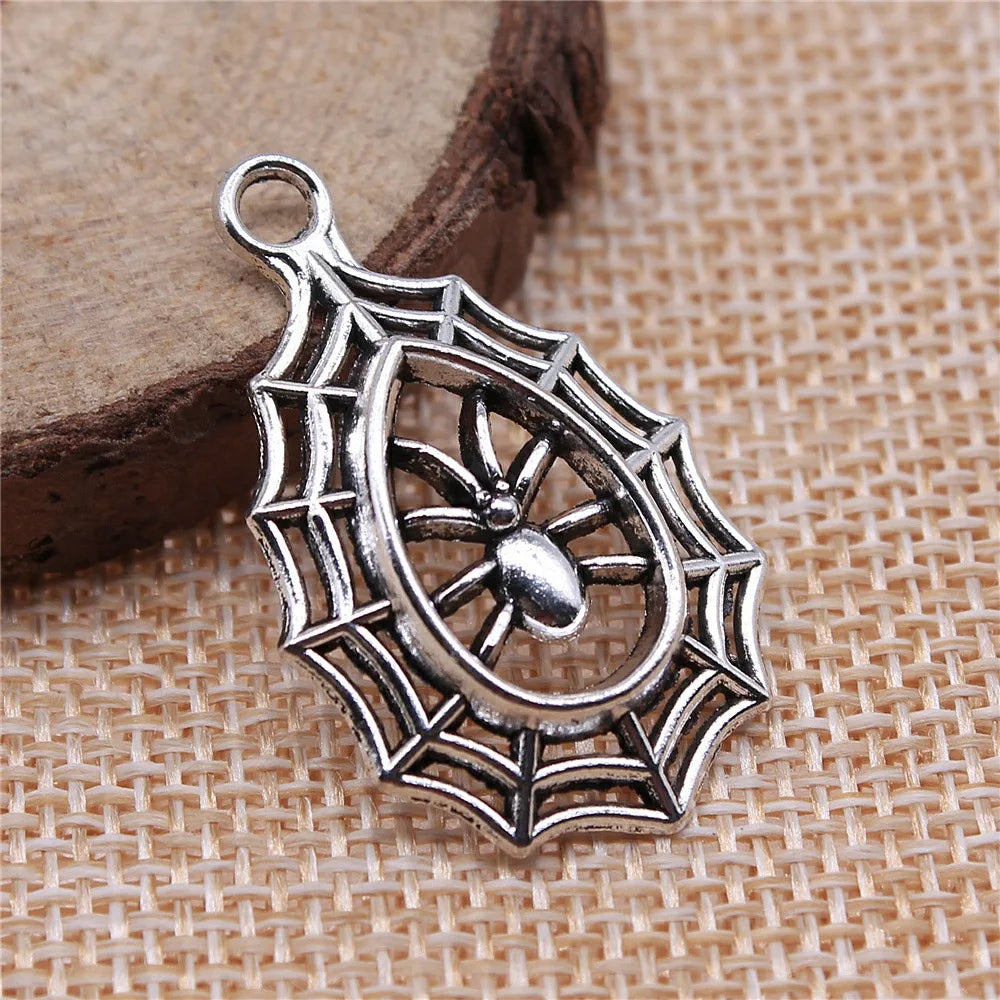 35x20mm 2.4g Multicolor Zinc Alloy Spider Charm Pendant for DIY Handmade Jewelry Making
