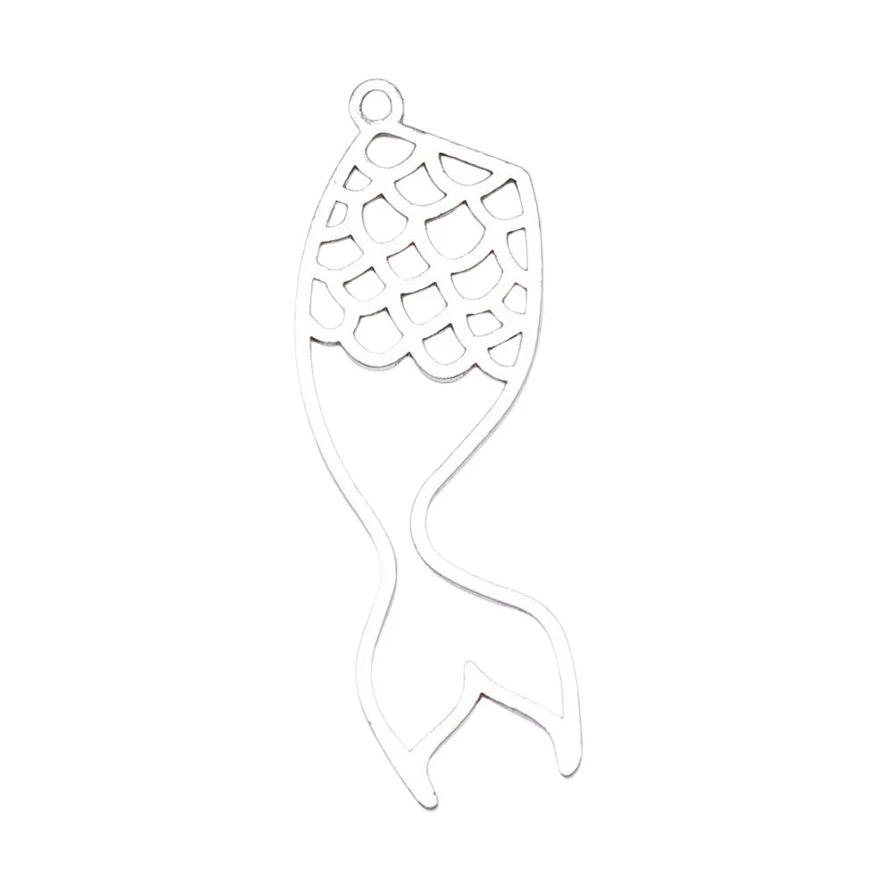 50x18mm 2.4g Multicolor Zinc Alloy Mermaid Tail Frame Charm Pendant for DIY Bracelet Necklace Making