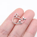 15x19mm 0.92g Antique Silver Zinc Alloy Hollow Whale charm pendant for necklace bracelet DIY jewelry making