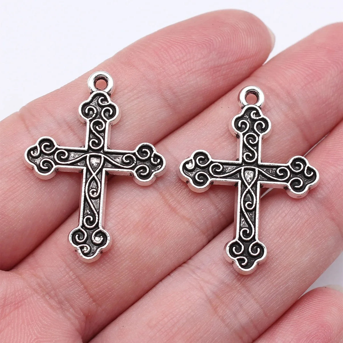 31x23mm 2.3g Multicolor Zinc Alloy Cross Charm Pendant for DIY Jewelry Making and Accessories