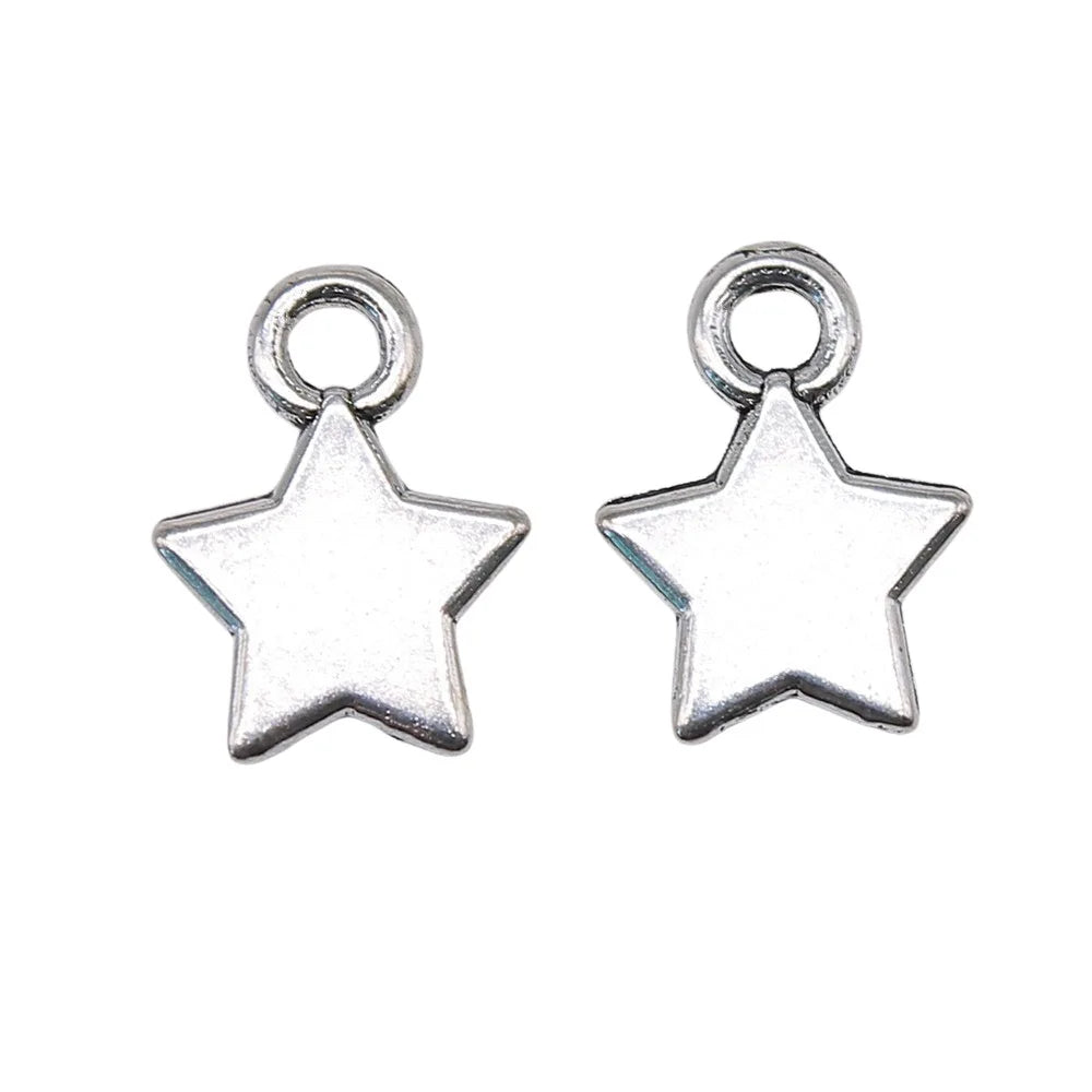 8x10mm 0.2g Multicolor Zinc Alloy Five Point Star Charm Pendant for DIY Necklace Bracelet Making