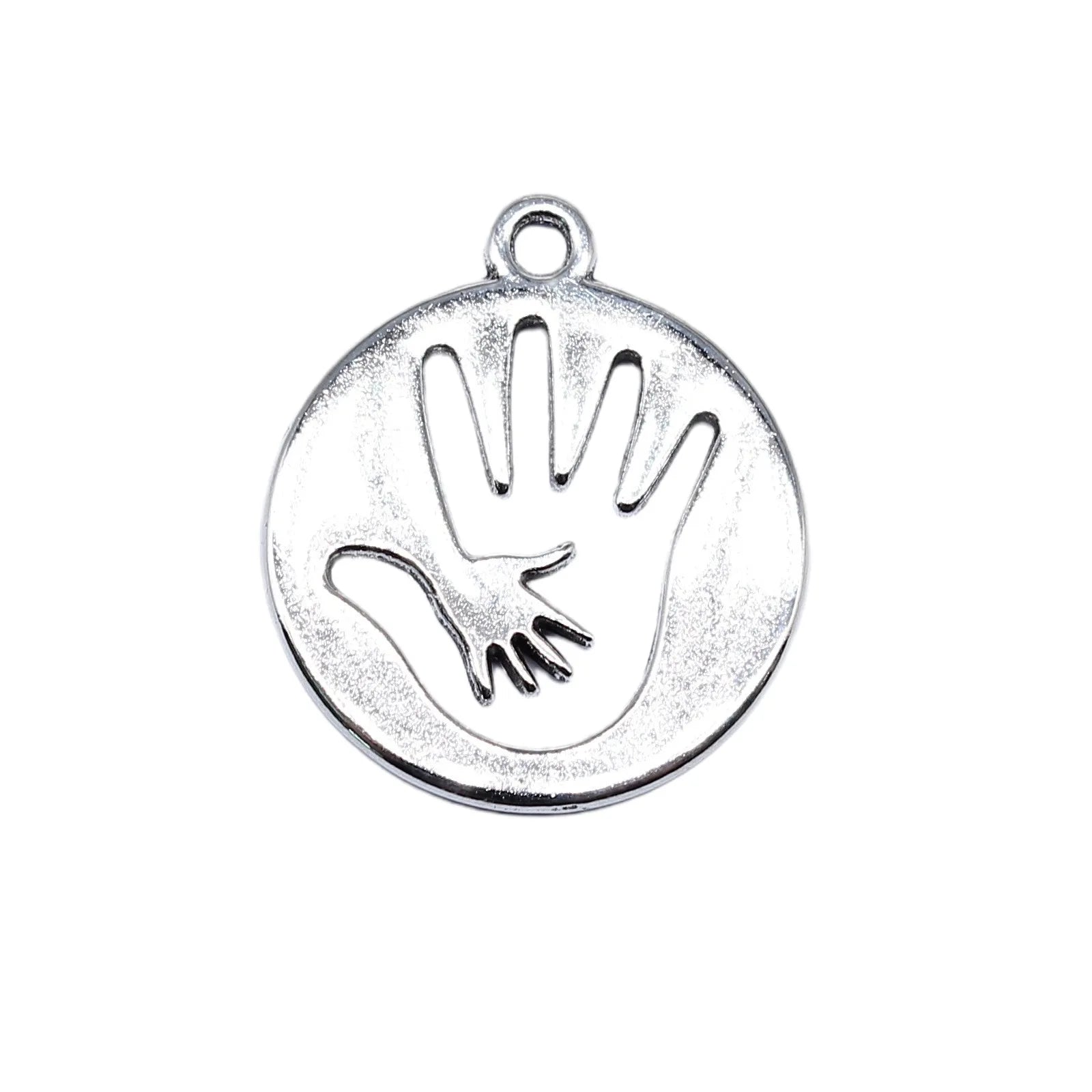 23x20mm 1.9g Antique Silver Zinc Alloy Openwork Big and Small Hand Hollow Charm Pendant for DIY Jewelry Making