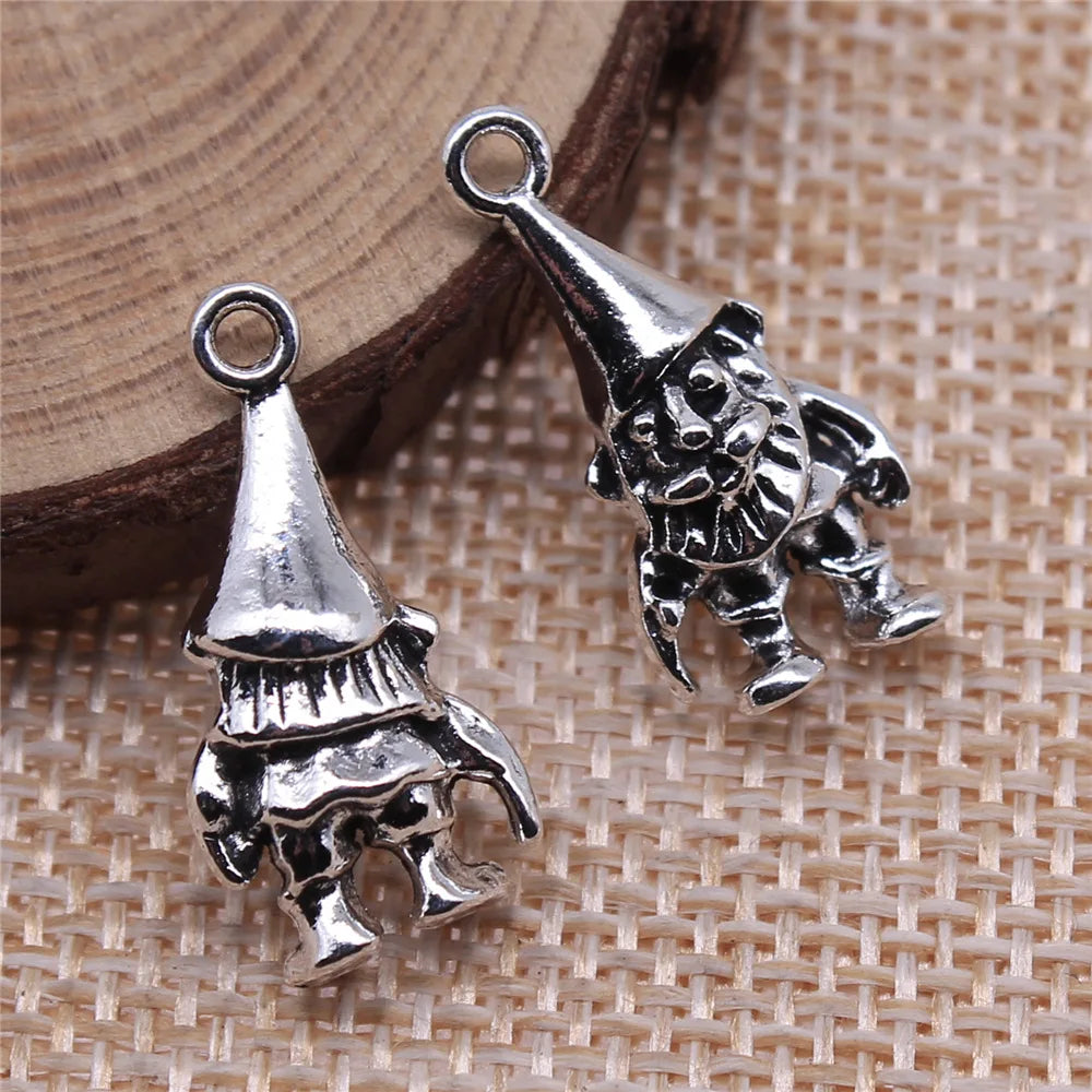 23x10mm 2.5g Antique Silver Zinc Alloy Santa Claus Charm Pendant for DIY Christmas Jewelry Making