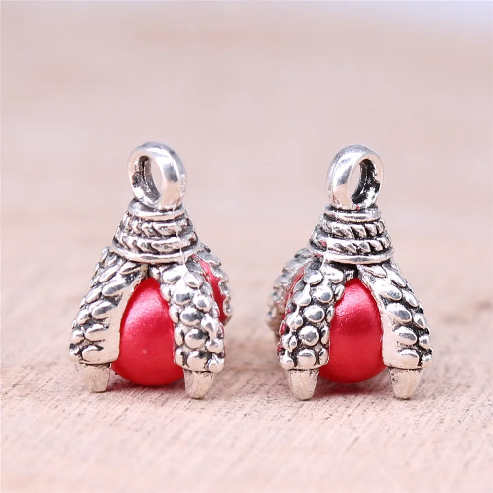 10x15mm 1.2g Zinc Alloy Eagle Claw Dragon Claw Loose Metal Beads for DIY Earrings Necklace