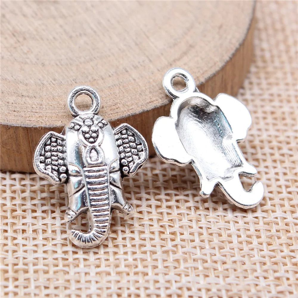 22x16mm 1.2g Multicolor Zinc Alloy Elephant Charm Pendant for DIY Necklace Bracelet Making