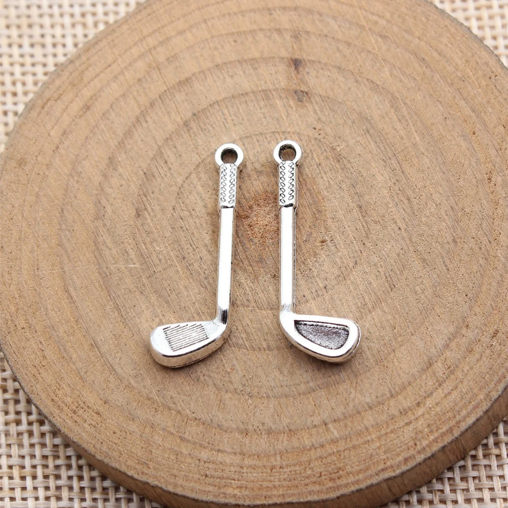 27x9mm 0.93g Multicolor Zinc Alloy Golf Club Charm Pendant for Sports Theme Keychain DIY Jewelry