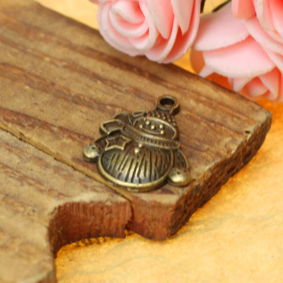 22x17MM Antique Silver Zinc Alloy Snowman Charm Pendant for DIY Necklace Bracelet Jewelry Making