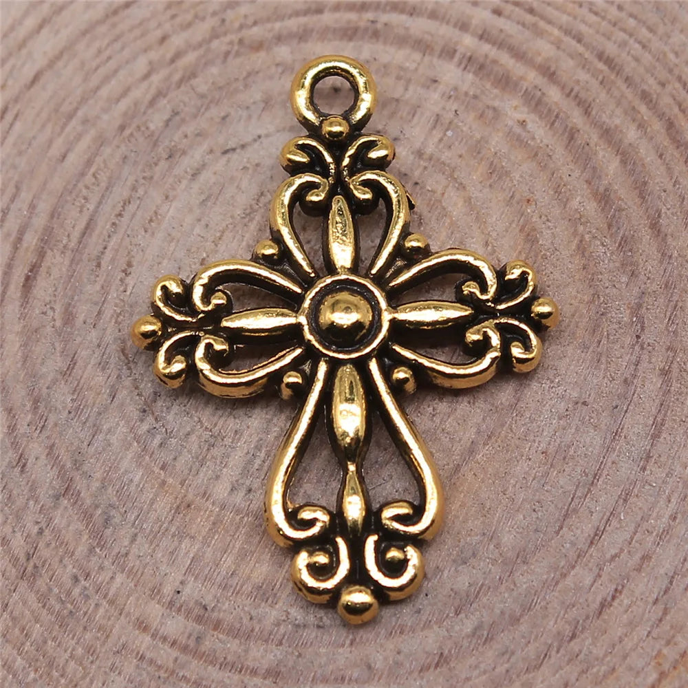 28x20mm 2.2g Multicolor Zinc Alloy Cross Charm Pendant for DIY Necklace Bracelet Jewelry Making