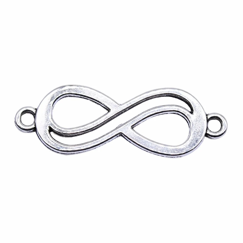 33x12mm 1.4g Multicolor Zinc Alloy Infinity Symbol Connector Charm for Handmade Jewelry Making