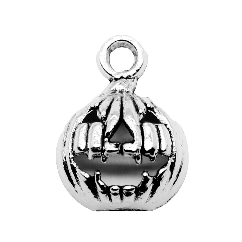 16x12mm 0.8g Antique Silver Zinc Alloy Halloween Pumpkin Charm Pendant for DIY Jewelry Making
