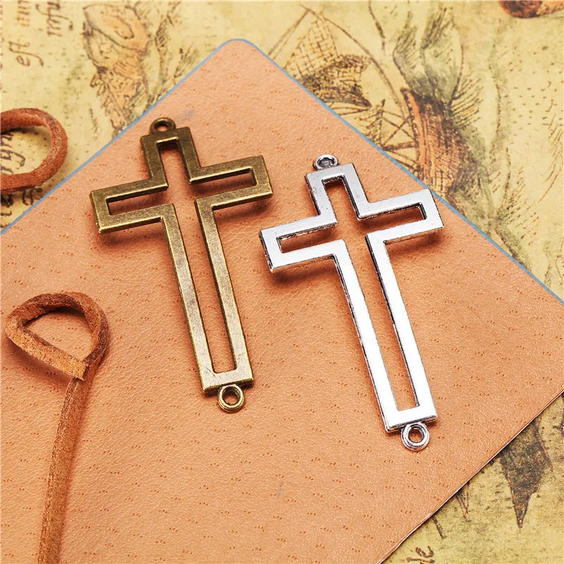 51x26MM Antique Silver Zinc Alloy Cross Charm Pendant for DIY Necklace Bracelet Jewelry Making