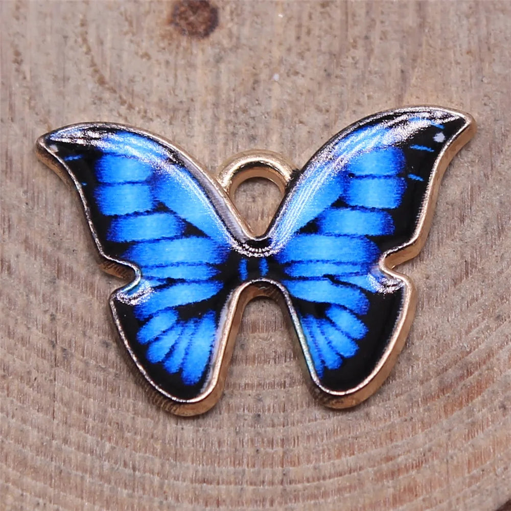 21x15mm 1.25g Multicolor Zinc Alloy Butterfly Charm Pendant for DIY Necklace Bracelet Jewelry Making