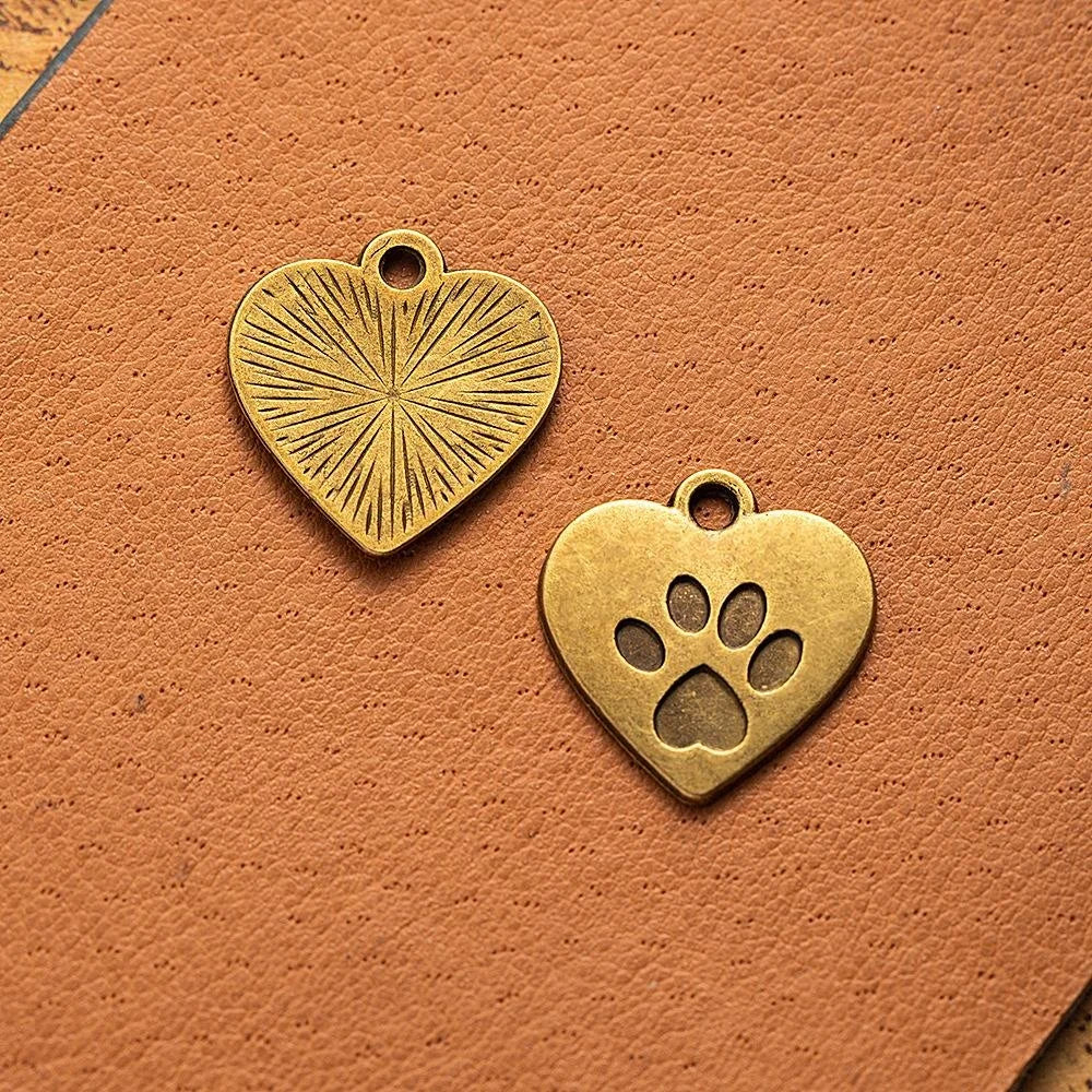 19x18MM Zinc Alloy Cat Dog Heart Charm Pendant for DIY Necklace Bracelet Jewelry Making