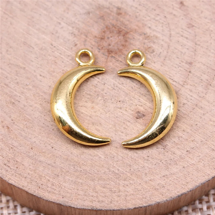 18x10mm 1.25g Multicolor Zinc Alloy Moon Charm Pendant for DIY Necklace Bracelet Jewelry Making