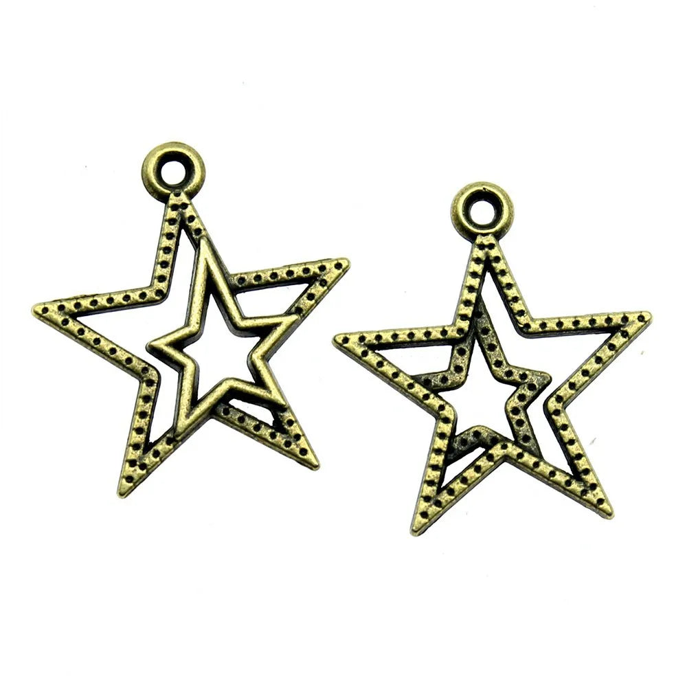 23x20mm 0.9g Multicolor Zinc Alloy Star Charm Pendant for DIY Necklace Bracelet Jewelry Making