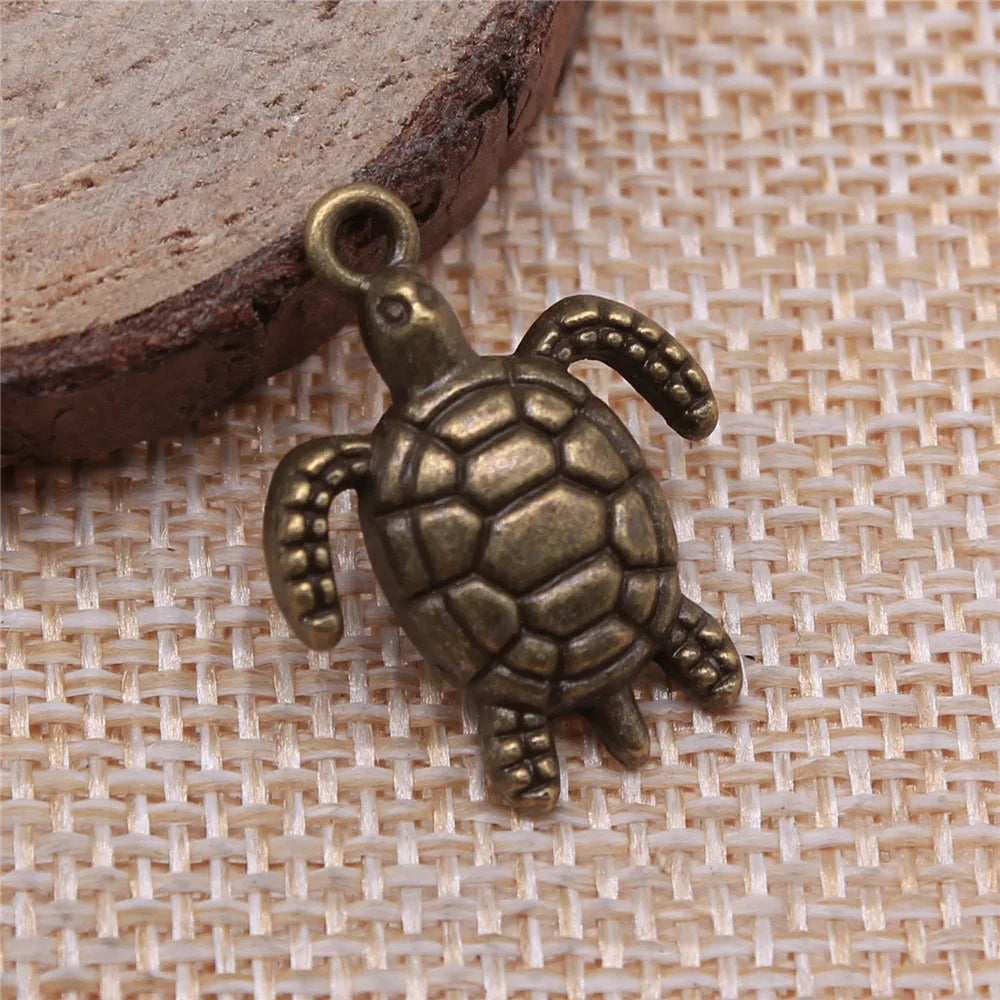 23x17mm 1.6g Multicolor Zinc Alloy Sea Turtle Charm Pendant for DIY Necklace Bracelet Jewelry Making
